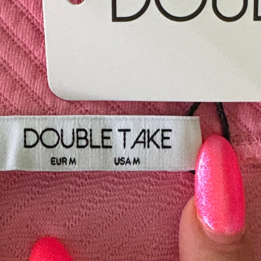 Double Take Elegant Pink Ruffled Women's Sweatshirt top - Picture 11 of 13